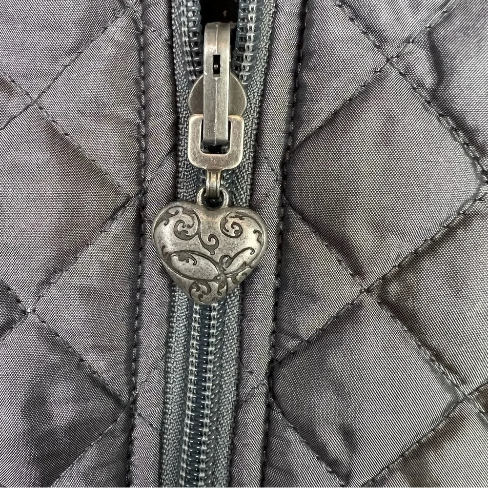Three Hearts Vest womens grey quilted reversable lightweight comfortable